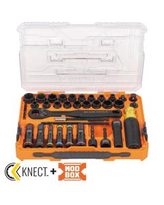 KLE65500KNECT image(0) - Klein Tools KNECT Complete Impact Pass Through and Flip Socket Set, 39-Piece