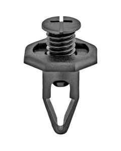 AVCAP17144 image(0) - AUVECO AP17144 Push/Screw-Type with Closed End Retainer, 20 mm Dia Head x 24 mm L Stem x 10 mm Hole, Nylon, Black
