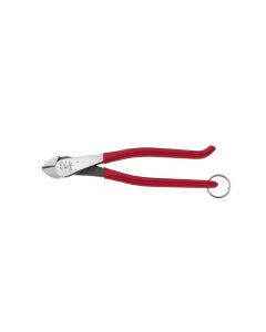 KLED2489STT image(0) - Klein Tools Ironworker's Diagonal Cutting Pliers, with Tether Ring, 9-Inch