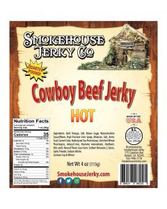 THS960105 image(0) - Tender Heifer Snack Co. Hot Cowboy Cut Beef Jerky - 4 Ounce