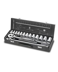 CHA32162 image(0) - Channellock 32162 16 Piece 1/2" Metric Drive Socket Set