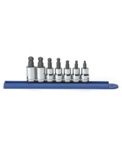 KDT80587 image(1) - GearWrench 7 Piece 3/8 Inch Drive Ball End Hex Bit Metric Socket Set