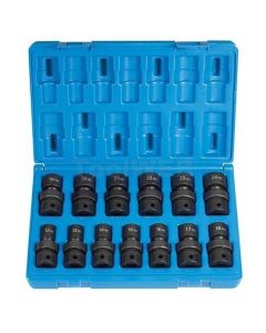 GRE1713UM image(0) - Grey Pneumatic 1/2" Dr. 13 Piece Std Length Metric Universal Set - 12 Point