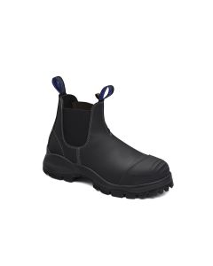 BLU990-105 image(0) - Blundstone Steel Toe Slip-On Elastic Side Boots w/ Kick Guard, Black, AU size 10.5, US size 11.5