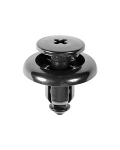AUVECO 19315 Push-Type Screw-Type with Open End Mud Guard Retainer, 20 mm Dia Head x 9 mm L Stem, Nylon, Black
