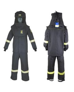 OBRTCG3B-S image(0) - OBERON Suit Kit - Arc Flash - 25 Cal TCG - Comes with Hood, Coat and Bib Coveralls - Color: Black - Size: Small