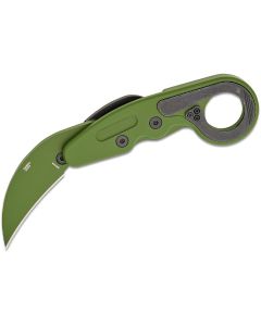 CRK4040BG image(1) - CRKT (Columbia River Knife) Provoke D2 Cerakote Plain Blade Folding Knife with Kinematic Aluminum Handle - Metallic Green