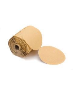 MRK23314080 image(0) - Mirka Abrasives Bulldog Gold 23314080 23 Series Semi-Open Coated Link Roll Sanding Disc, 5 in, P80 Grit, Aluminum Oxide