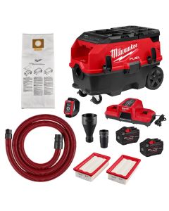 MLW0888-22HD image(1) - Milwaukee Tool M18 FUEL 9 Gallon Dual Battery Dust Extractor with PACKOUT Compatibility and VACLINK Kit