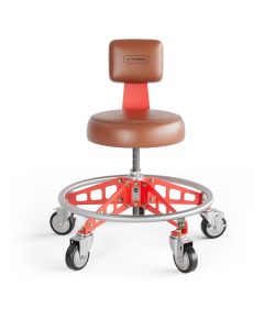 Vyper Industrial 400 lb Capacity Robust Steel Max Acme Rod Shop Chair - Brown/Red