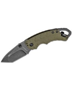 KER8750TOLBW image(2) - Kershaw Shuffle II Multifunction Manual Open Inset Liner Lock American Tanto Blade EDC Folding Pocket Knife with BlackWash Finish - Olive