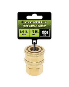 LEGPW3560 image(1) - Flexzilla Quick-Connect Coupler, 1/4" Body x 1/4" FNPT, Brass