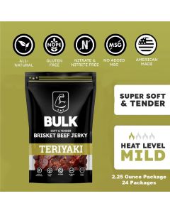 BLOISN-TRBR-24 image(0) - BULK Jerky Teriyaki Brisket Jerky - 2.25 ounce package (24 packages)