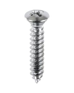 AUVECO AP2730 Phillips Oval Head A/AB Point Tapping Screw, #10 Screw x 1 in L x #8 Head, Chrome