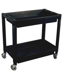 Astro Pneumatic Heavy Duty Plastic 2-Shelf Utility Cart, Black