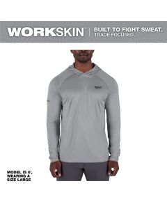 MLWM550G-3X image(0) - Milwaukee Tool WORKSKIN Hooded Sun Shirt- Gray -3X