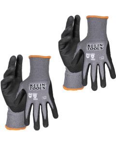 KLE60587 image(0) - Klein Tools Knit Dipped Gloves, Cut Level A4, Touchscreen, Small, 2-Pair