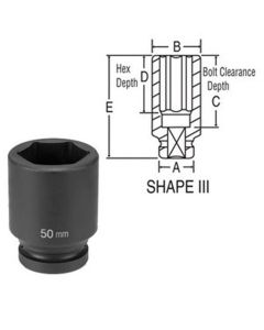 GRE4060MD image(0) - Grey Pneumatic 1" Drive x 60mm Deep Socket