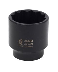 SUN236ZM image(1) - Sunex 1/2 in. Drive 12-Point Impact Socket,