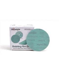 SUA01424 image(0) - Sunmight USA Corporation Film 01424 Premium Open Coated No Hole Grip Disc, 6 in Dia, P2500 Grit, Premium Aluminum Oxide Abrasive, Green