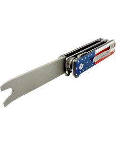KTI70030AF image(0) - KTI 2 in 1 Folding Multi Tool-Carbide Scraper and Clip Lifter - American Flag