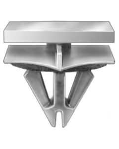 AUVECO 20377 Rocker Panel Molding Clip, (9/16 x 13/16 in Top x 13/16 x 13/16 in Bottom) Head, Nylon, White