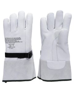 Oberon Gloves - Rubber Electrical Glove Leather Protectors - Class 1 & Class 2 - Size: Regular - 9