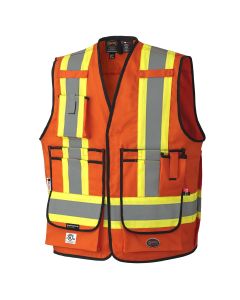 SRWV2540750U-S image(0) - Pioneer FR Tech ARC Rated Surveyor Safety Vest - Color: Hi-Vis Orange - ANSI/ISEA 107-2020 Class 1 Type O - Size: Small