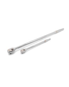 KDT81271XP image(0) - GearWrench 2 Piece 1/4 Inch and 3/8 Inch Drive 120XP Extra Long Handle Full Polish Teardrop Ratchet Set