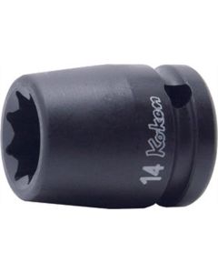 KKN14415M-18 image(0) - Ko-ken USA 14415M-18 1/2 Sq. Dr. Socket 18mm Double Square Length 38mm