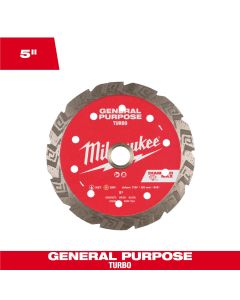 MLW49-93-9105 image(0) - Milwaukee Tool 5 inch DIAMOND MAX Turbo General Purpose Diamond Blade