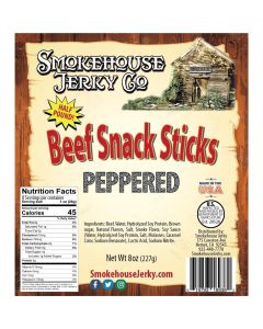 THS189382 image(0) - Tender Heifer Snack Co. Peppered Beef Sticks - 8 Ounce