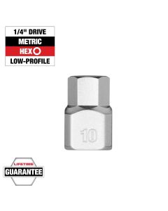 MLW45-34-1137 image(1) - Milwaukee Tool 1/4 Inch Drive 10mm Low-Profile Hex Bit Socket