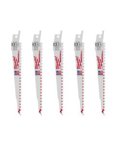 MLW48-00-5035 image(1) - Milwaukee Tool 6" 5 TPI Sawzall  Blades (5 Pk)