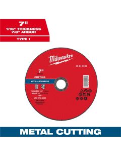MLW49-94-0033 image(0) - Milwaukee Tool 7" x 1/16" x 7/8" Metal Cut Off Wheel -Type 1