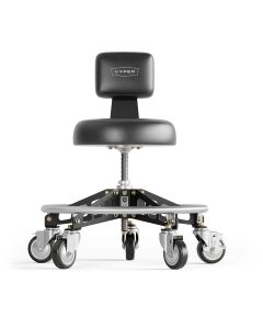 Vyper Industrial 400 lb Capacity Robust Steel Max Acme Rod Shop Chair - Black/Black
