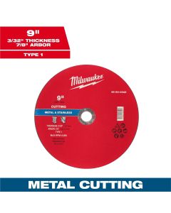 MLW49-94-0043 image(1) - Milwaukee Tool 9" x 3/32" x 7/8" Metal Cut Off Wheel -Type 1