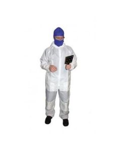 Coster G.L. Ent. 2555 4 Pockets Anti-Static Painter's Protection Pant, Large, White/Blue, Nylon