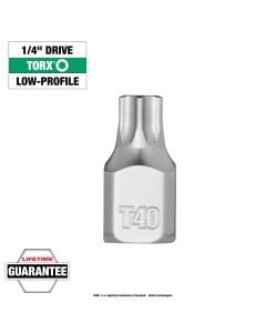MLW45-34-1111 image(1) - Milwaukee Tool 1/4 Inch Drive T40 Low-Profile TORX Bit Socket