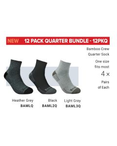 RDBRDB12PKQ image(0) - Redback Boots USA 12 pair Variety Quarter Sock Bundle
