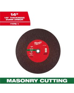 MLW49-94-1940 image(1) - Milwaukee Tool 14" x 1/8" x 1" Masonry Cut Off Wheel -Type 1
