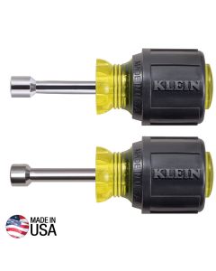 Klein Tools Nut Driver Set, Stubby Nut Drivers with 1-1/2-Inch Shaft, 2-Piece
