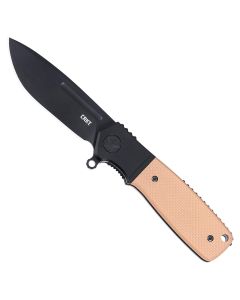 CRKK245BKP image(0) - CRKT (Columbia River Knife) Homefront Compact S35VN DLC Plain Blade Folding Knife with Liner Lock G10 w/Aluminum Bolster Handle - Brown