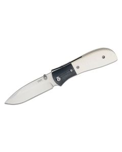 CRKM4-02M image(0) - CRKT (Columbia River Knife) M4-02M 8Cr13MoV Satin Plain Blade Assisted Folding Knife with Liner Lock Micarta w/G10 Bolster Handle - White