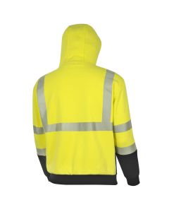 OBRZFC106-XL image(0) - OBERON Hoodie - Hi-Vis 100% FR/Arc-Rated Heavyweight 12 oz Cotton Fleece - Pullover - Black Bottom - Hi-Vis Yellow - Size: XL