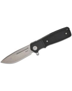 CRKK246KXP image(1) - CRKT (Columbia River Knife) Homefront Compact S35VN Stonewash Plain Blade Folding Knife with Liner Lock G10 w/Aluminum Bolster Handle - Silver/Black
