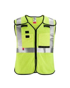MLW48-73-5212 image(1) - Milwaukee Tool AR/FR Cat. 1 Class 2 Breakaway High Visibility Yellow Mesh Safety Vest - L/XL (ANSI/CSA)
