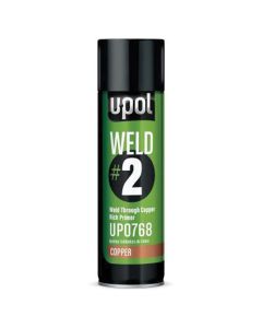 UPO0768 image(0) - U Pol Products UP0768 WELD#2 Weld-Through Primer, 450 mL, Copper, 53.8 sq-ft Coverage, 10 to 20 min Air Dry Curing