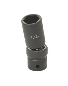 Grey Pneumatic 1/2" Drive x 7/8" Deep Universal Socket 6 Point - Black
