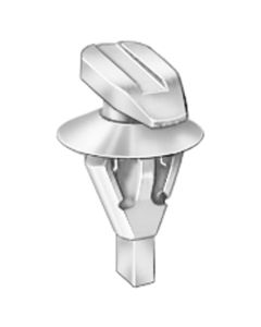 AUVECO 19749 Double Head Type 3 Weatherstrip Retainer, (5 x 15 mm Dia Bottom) Head, Nylon, White
